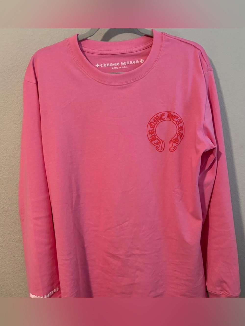 Chrome Hearts Pink Long Sleeve Tee